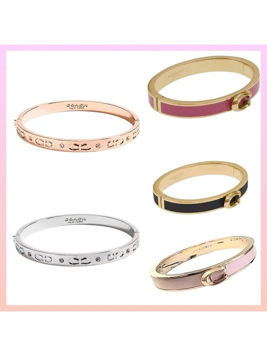 Coach Jewelry - Coach Hinged Bangle Bracelet Rose Gold Silver Gold